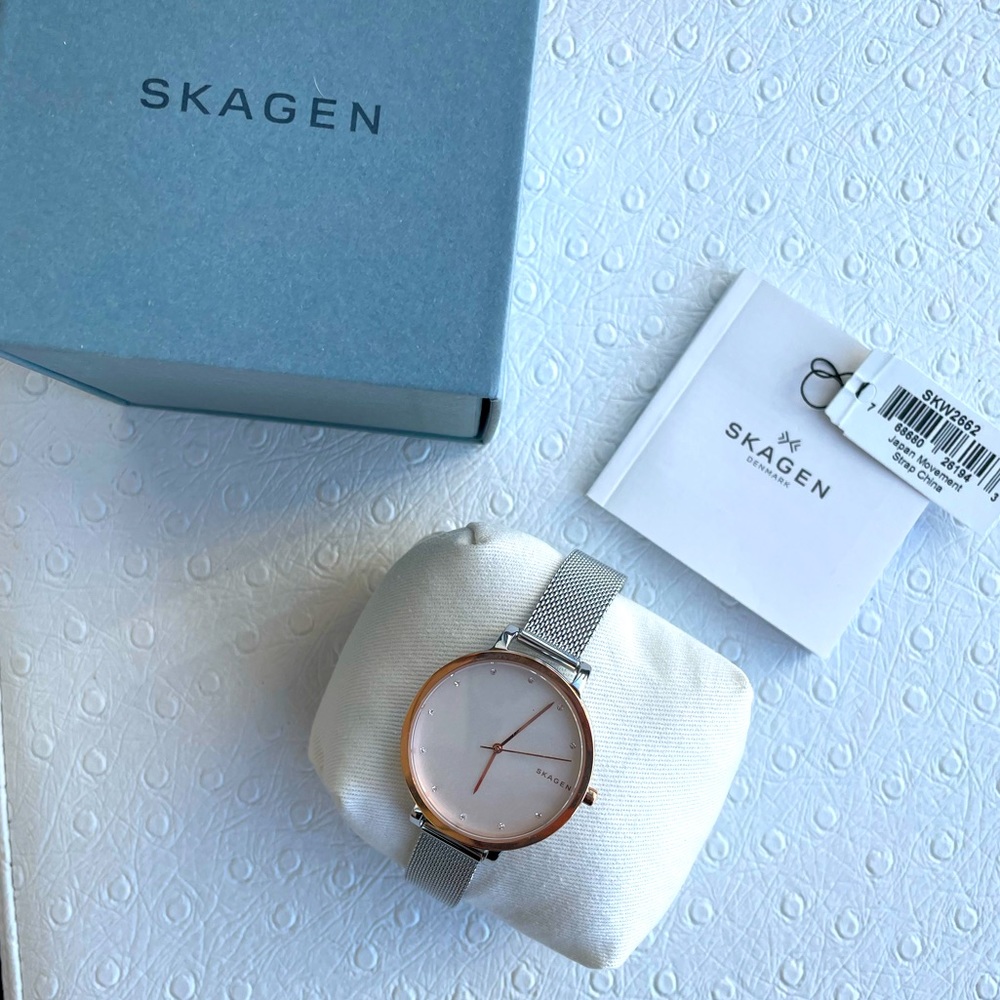 Skagen 34mm mesh strap watch